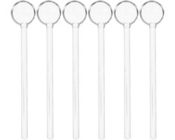Allecto Plus - Glazen theelepels 6 stuks kristalhelder glas thee-roeren voor thuis bar party