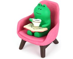 Allecto plus - Grappig Kikkerfiguurtje Decoratie Mini Sculptuur voor Thuis en Kantoor - Leuke Kleine Kikker Miniatuur voor Bureau of Plank - Sprookjesachtige Tuinaccessoires - Roze Standbeeld