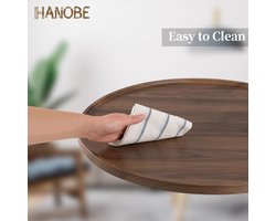 **Allecto plus - Groot Ottomaans dienblad van walnootfineer hout - Decoratieve salontafel lade - Rustieke cirkel - Charcuterie plank - Boerderij woondecoratie - Woonkamer 45 cm**