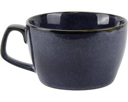 Allecto Plus - Grote keramische koffiemok 700 ml voor kantoor - Blauw - Theekop - Muesli-ontbijtmok - Cappuccino - Melk - Salade - Grote capaciteit met handvat