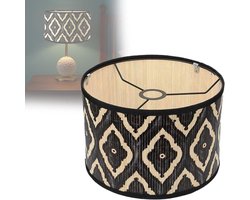 Allecto plus - Grote Lampenkappen voor Tafel- en Vloerlampen, Decoratieve Lampenkappen van Rustieke Stijl, Geweven Lampenkap voor Huisdecoratie