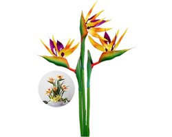 Allecto plus - Grote paradijsvogel planten imitatie - Set van 3 - Tropische bloemen van zacht rubber - Kunstmatige bloemplanten voor thuis en kantoor - 29 inch, 08 cm bloemsteel.