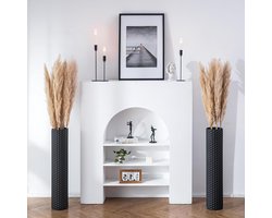 Allecto plus - Grote Zwarte Metalen Vloervaas: 70 cm Hoog - Set van 2 Vazen voor Woonkamer en Slaapkamer