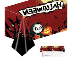 Allecto Plus - Halloween Party Servies Set voor 16 Gasten - Halloween Decoratie Set met Tafelkleed, Papieren Borden en Servetten - Geschikt voor Halloween Feestbenodigdheden