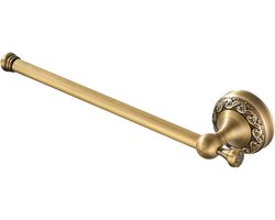 Allecto Plus - Handdoekhouder met Prachtig Carving Patroon, Muur Gemonteerd in Antiek Messing - Badkamer en Keuken Accessoires in Geborsteld Brons.