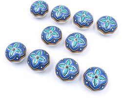 Allecto Plus - Handgeschilderde Keramische Bloemen Deurgrepen - Set van 10 - Modern Europees Design