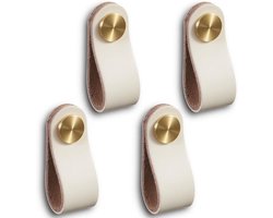 Allecto plus - Handgrepen voor meubels - PU-leder - 4 stuks - Wit
