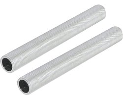 Allecto plus - Hanglampen - 2 stuks - Zilverkleurig - M12 schroefdraadlamp - Voor plafondventilatoren - Zinklegering - Draadkabels in het midden