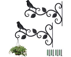 Allecto Plus - Hangmandbeugels voor planten - 30 cm retro tuinhaak - decoratieve plantenbeugels - binnen en buiten - inclusief schroeven - plantenbak - lantaarn - vogelvoederbak - windgong.