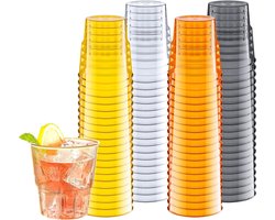 Allecto plus - Harde Plastic Bekers 180 ml Herbruikbaar - Verjaardag, Barbecue, Feest - Cocktail Glazen Kunststof - Stapelbaar voor Frisdrank, Bier, Cocktails - 80 stuks