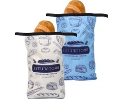 Allecto Plus - Herbruikbare broodzakken (2 stuks) -voor groot en vers gebakken brood - wasbaar in de machine en duurzaam - voedselveilige broodzakken - gerecycled materiaal - 305 x 430 x 2 mm