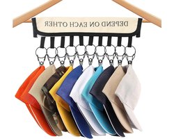 Allecto Plus - Hoedhouder Organiser met 10 Clips voor Kast - Hoedenrek voor Petten en Mutsen