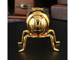 Allecto Plus - Honingpot met Bijen Ontwerp, Glas en Zinklegering, 14,5 x 10,2 x 8,8 cm (Goud) - Thuiskantoor, Hotel, Restaurant, Opslagoplossing