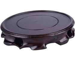 Allecto Plus - Houten Display Stand Ronde Massief Houten Basis Voetstuk voor Beeldhouwwerk Vaas - Stenen Ornament - Zoeken Aquarium - Theepot - Wierookbrander - Binnendiameter 11 cm - 43 inch