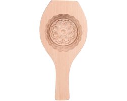 Allecto Plus - Houten MoonCake Mould voor DIY Mooncake - Bloemenpatroon - Handgemaakt - Muffin Cookie Chocolade Pompoen Pie (#06)