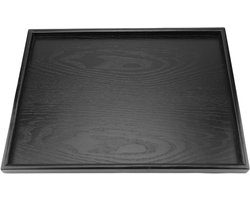 Allecto Plus - Houten Serveerblad voor Snacks en Drankjes - Vierkant Antislip Thee- en Koffieschaal met Verhoogde Randen (40 * 30cm)