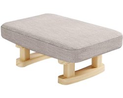 Allecto Plus - Houten voetenbank Ottomaans klein met poef - Rustvoetenbank voor entree en slaapkamer - Extra zitplaatsen