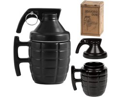Allecto Plus - Keramieken koffiemok granaatmotief 350 ml - Handgemaakt - Thee- en koffiekopje - Persoonlijk souvenir - Geschikt voor latte, melk, thee en cacao