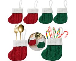Allecto plus - Kerstkousen, bestekhouders, kerstlepel, tafeldecoratie - Kerstbomen, open haard-ornamenten, snoepzakjes - Rood en groen