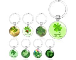 Allecto Plus - Klavertje Vier Sleutelhanger Lucky Charms Groene Klaver Zinklegering Geschenken Decoraties Dames Kinderen - Groen - Geluksbrenger Sieraad Kinderaccessoires