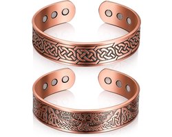 Allecto Plus - Koperen Magnetische Armbanden met Boom en Keltisch Ontwerp - 3500 Gauss - Verstelbaar - 9 Magneten - Voor Mannen en Vrouwen - 2 Stijlen
