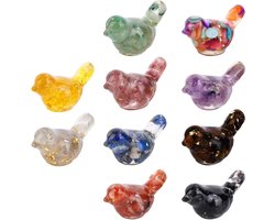Allecto plus - Kristallen Vogel Figuurtjes Decoratie voor Huis en Tuin (Set van 10)