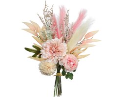 Allecto Plus - Kunstbloemen nep zijden - Bruidsboeketten eettafel centerpieces - Plastic planten voor thuis en kantoor - Roze bloemstukken voor tuinfeesten - Decoraties voor keuken en feestdecoratie.