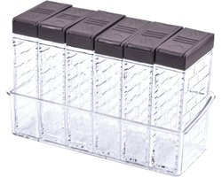 Allecto plus - Kunststof Zout- en Peperstrooiers Set van 6 voor Specerijenbewaring