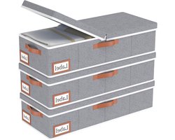 Allecto plus - Ladenkasten voor Onder Bed, Kledingopberger met Deksel, Opvouwbare Opbergzak, Grijs, 60x30x15cm