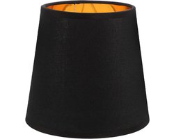 Allecto Plus - Lampenkap om op te steken van linnen stof voor kroonluchter en vloerhanglamp met zwart design.