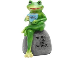 Allecto plus - Leuke Kikker Sculptuur Tuindecoratie | Binnen en Buiten Decoratie met Dierenbeeld | Dieren Ornament voor Tuin en Bureau