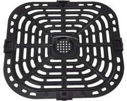 Allecto Plus - Luchtfriteuse Accessoire Vierkante Grillpan Roestvrijstalen Vervanging 24x23cm