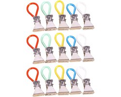 Allecto Plus - Metalen Keukenhanddoek Clips - Set van 15 - Opbergclips voor Handdoeken - Theedoek Klemmen - Bad- en Strandhanddoek Klemmen - Keuken en Badkamer Organisatie Gemak - Kleurrijk