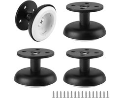 Allecto Plus - Metalen Meubelpoten 4 stuks - Hoogte Verstelbaar - Rubberen Voeten - 35 cm - Kasten Salontafels Banken Krukken