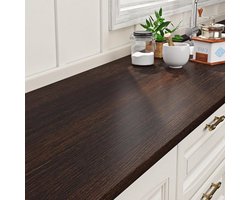 Allecto Plus - Meubelfolie Houten look Donker 60CMx5M Dikke behang Bruin Vintage Muur Keuken Slaapkamer Hout Decorfolie zelfklevend