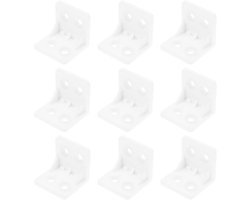 Allecto Plus - Meubelhoekbrace - plastic - haakse boardhouder - L vorm - ondersteuning - tafel - kast - wit - 100 stuks.