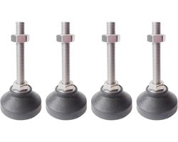 Allecto Plus - Meubelstelpoten 4 stuks voor tafels en stoelen - Heavy Duty Hoogteversteller Voeten Leveler - Draadmaat M5 - Voor werkbanken en kasten - Set van 4 (D30 x M5 x L40)