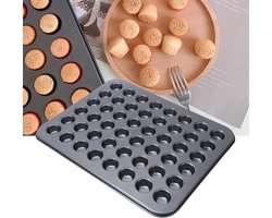 Allecto Plus - Mini Cupcake Pan voor 48 cupcakes - Grijze bakvorm voor muffins en cupcakes - Geschikt voor oven - Keukenaccessoire voor bakken
