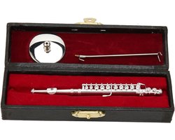 Allecto Plus - Miniature Koperen Fluit voor Muziek Liefhebbers - Stevig en Slijtvast - Gouden Fluitmodel met Standaard - Inclusief Koffer