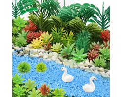 Allecto plus - Model Planten Miniatuur Bomen Trein Landschap voor Fairy Tuin - Accessoires en Scène Bouw Model - Decoratie voor Spoorweg en Park - Rivier, Zand en Steen Inbegrepen
