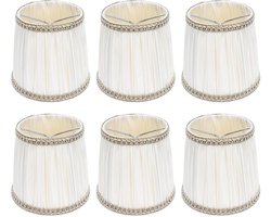 Allecto Plus - Moderne 6-delige Stoffen Lampenkap voor Kroonluchters en Tafellampen - IJzeren en Stoffen Lampenkap voor E14 Schroeven - Woonaccessoires voor Sfeervolle Verlichting