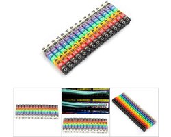 Allecto Plus - Nummer Label Buis Marker Set - Kabel Marker Draad Nummering - 150 Stuks - Kleurgecodeerd - Kunststof - C-vormige Clip - 0-9 Nummers - 1.5mm Dikte