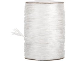 Allecto Plus - Nylon koord 100 m Satijn Gevlochten Wit 15 mm - Voor Rolgordijn Lift - Scheurvast - Blinde Schaduwen - Halskettingen - Armbanden