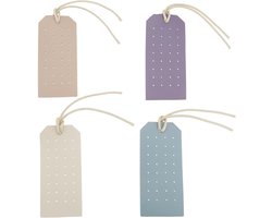 Allecto Plus - Oorbel Houders Set van 4 - Draagbaar - Lederen - Organizer voor Kaptafel - Blauw Beige Roze Paars Multicolor - Afmeting 11x5x0.16cm