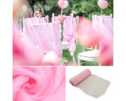 Allecto Plus - Organza Stoel Strik Stoelhoes Strikken Tafelloper Tafelboog Stoelstrikken voor Bruiloft Feest Verjaardag Evenementen Kerstdecoratie 18 x 275 cm 5 Blauw F