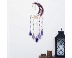 Allecto plus - Paarse Kristallen Boom des Levens Dromenvangers met Agaat Ornament - Yoga Muurkunst voor Woondecoratie - Paars Design