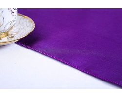 Allecto plus - Pak van 10 satijnen tafellakens 30 x 30 cm voor bruiloft en feest (paars) met zoekwoorden: tafeldecoratie, evenementen, luxe.