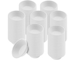 Allecto Plus - Papieren kommen voor feestjes en barbecues - 200 stuks - 350 ml - wit karton - soepkommen - picknickgeschikt