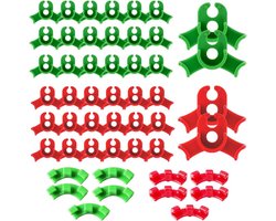 Allecto Plus - Plant clips voor plantentraining - 50 stuks - Rood en Groen - Zachtjes plantstelen begeleiden - 90 graden hoekkringen - Voor tuinieren met gemak