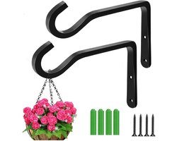 Allecto Plus - Plantenhangers 2 stuks | Wandhouders voor plantenbakken, vogelhuisjes en lantaarns | IJzeren wandhaken 15 cm